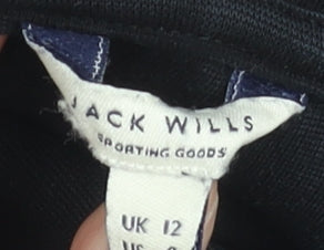 Womens UK 12 Regular Jack Wills Black Pullover Hoodie