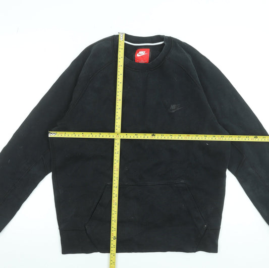 Nike Men's Black Pullover Sweatshirt M Regular Fit Crew Neck Fleece