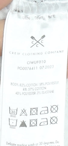 Additional view of Crew Clothing women’s navy white striped cotton sweatshirt, size UK 18