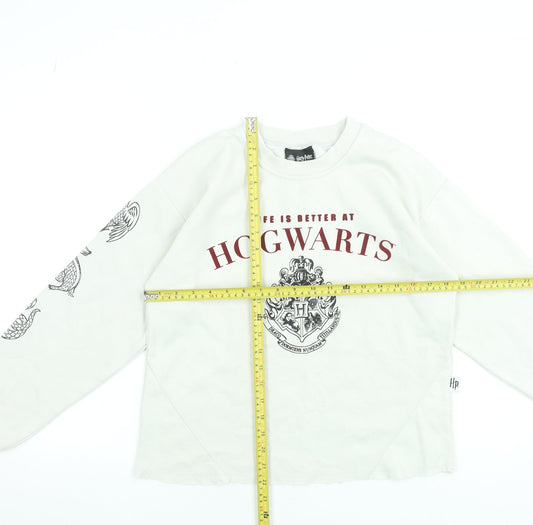 Harry Potter Women’s Beige Hogwarts Sweatshirt Size S 8-10 Pullover