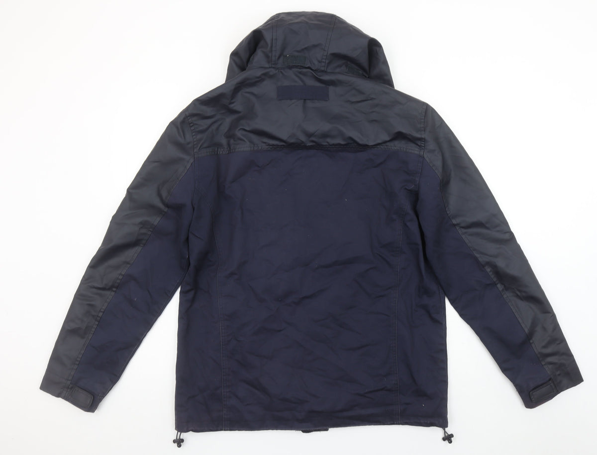Additional view of Maine New England Men's Navy Small Hooded Polyester Cotton Jacket