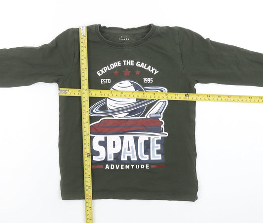 Name It Boys Green Space Adventure Long Sleeve Cotton T-Shirt 6 Years