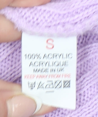 PrettyLittleThing Women’s Purple Ribbed Knit Cardigan Small