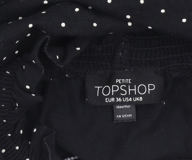 Additional view of Topshop Petite Black Polka Dot A-Line Dress, size 8