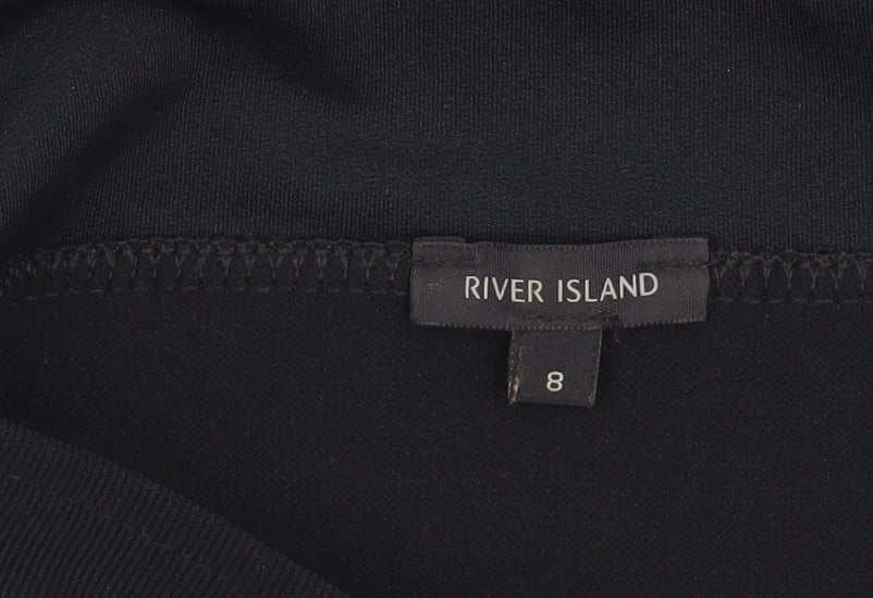 River Island Women’s Black Off Shoulder Bodycon Dress Size 8