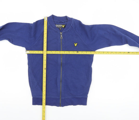 Lyle & Scott Boys Blue Full Zip Cotton Bomber Jacket 8-9 Years