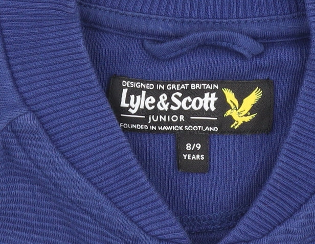 Lyle & Scott Boys Blue Full Zip Cotton Bomber Jacket 8-9 Years