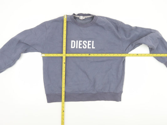 Womens UK S Regular Diesel Blue Pullover Sweatshirt