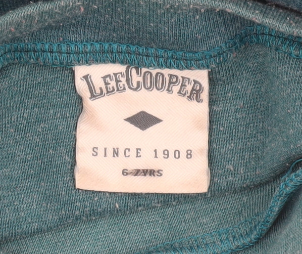 Lee Cooper Girls Blue Graphic Smiley Short Sleeve T-Shirt 6 Years