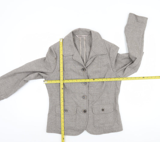 Sommermann Women's Grey Wool Blend Tailored Blazer UK 10