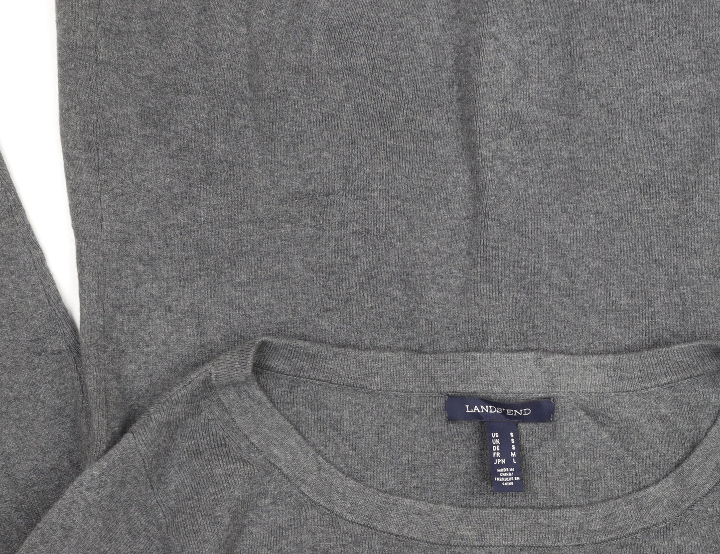 Womens UK Size S Lands' End Grey Wool Blend Blouse