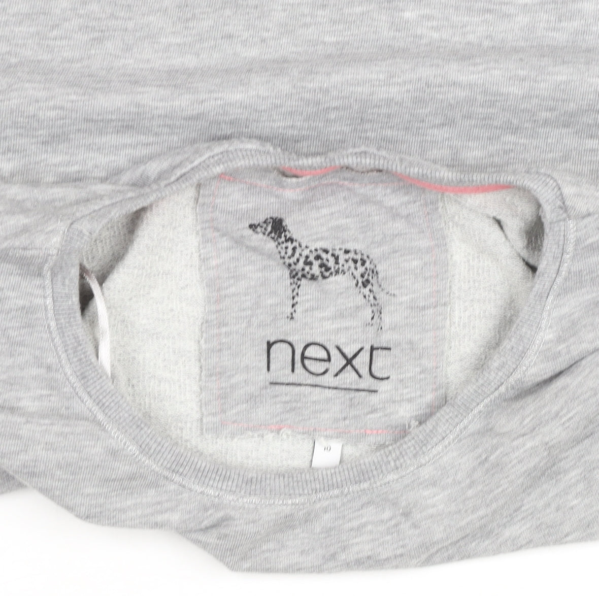 Next Girls Grey Dalmatian Print Sweatshirt Size 10 Crew Neck