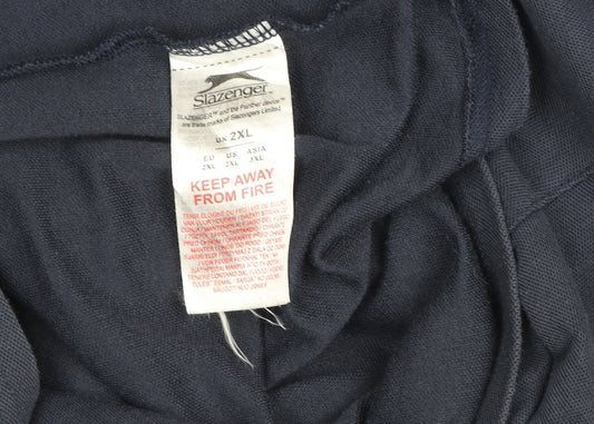 Slazenger Men's Blue 2XL Cotton Polo Shirt Regular Fit