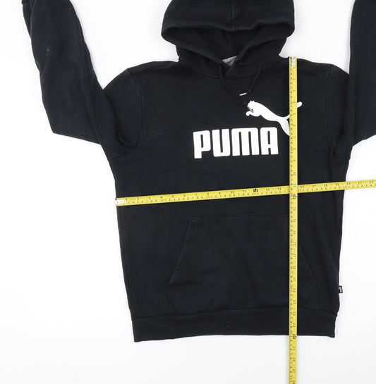 Mens UK S Regular PUMA Black Pullover Hoodie