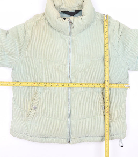 Hollister Women’s Green Corduroy Puffer Jacket Size S