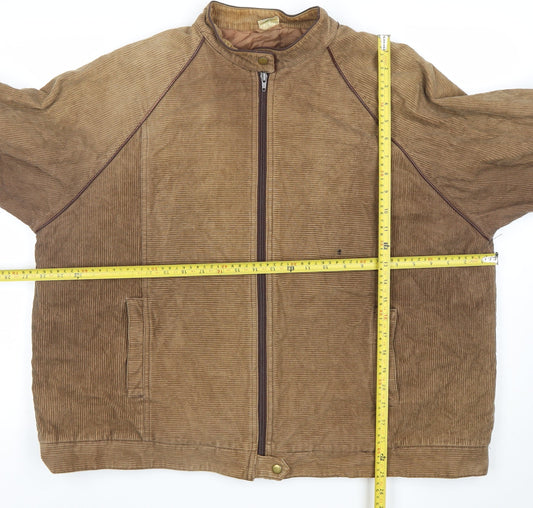 Top Lady Brown Corduroy Bomber Jacket Womens Size 20 Lined Zip Casual