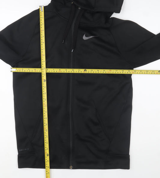 Nike Men's Black Dri-FIT Track Jacket S Athletic Fit Hooded Full Zip