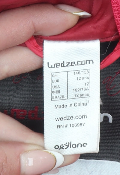 Additional view of Wedze girls’ red puffer jacket 12 years down insulated winter ski coat