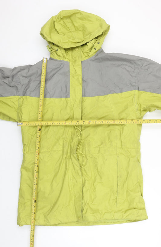 Being Casual Women Green Grey Size 12 Hooded Water Resistant Jacket