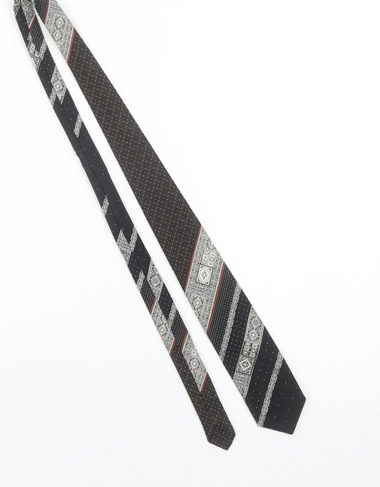 Don Carlo Creation Men's Black Geometric Polyester Tie 176