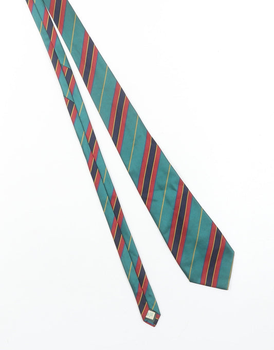 Canda Men's Aqua Multicoloured Striped Tie 100% Polyester Classic Style