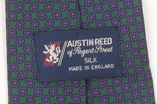 Austin Reed Men’s Green Silk Geometric Woven Designer Tie
