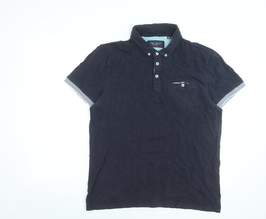 Ted Smith Men's Blue 2XL Short Sleeve Cotton Polo Shirt
