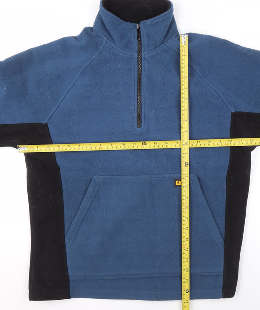 CAT Men's Blue Fleece 1/2 Zip Pullover Sweatshirt Size M
