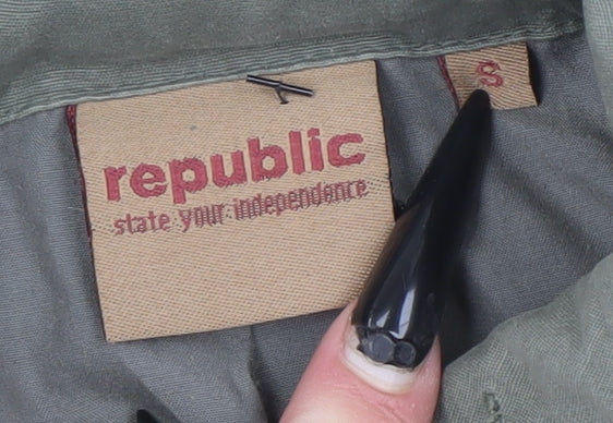 Additional view of Republic boys’ green cotton military jacket s mid-length casual