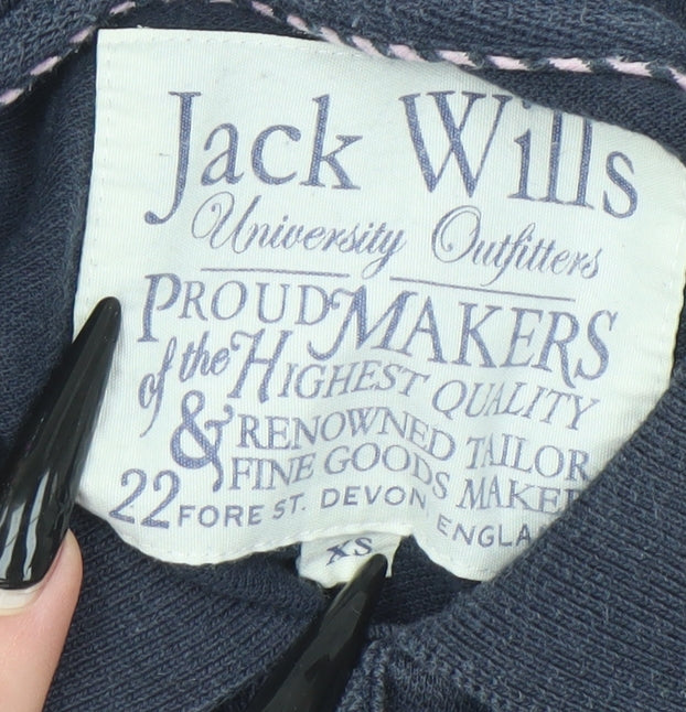 Womens UK Size XS Jack Wills Blue 100% Cotton Polo