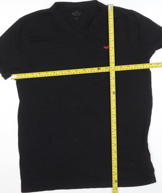 Hollister Men's Black V-Neck Slim Fit Cotton T-Shirt Size S