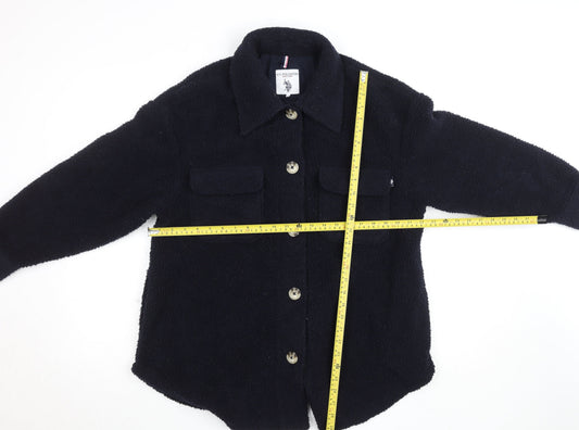 Womens UK Size S Regular U.S. Polo Assn. Black Polyester Jacket
