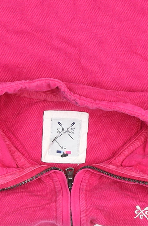 Additional view of Crew Clothing women’s pink 1/2 zip cotton sweatshirt, size UK 6
