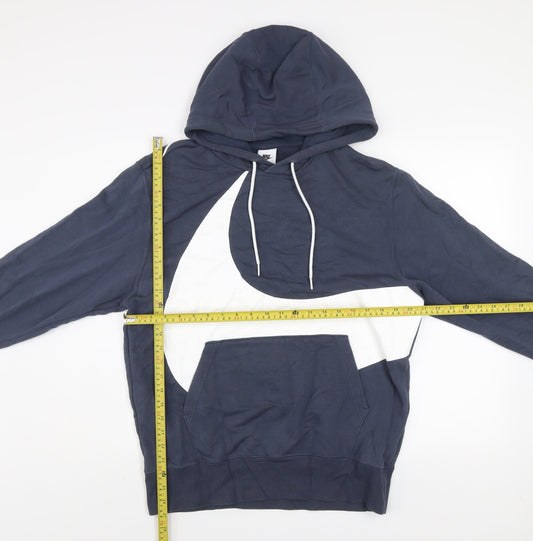 Nike Men's Blue Pullover Hoodie Size M Graphic Logo Sportswear