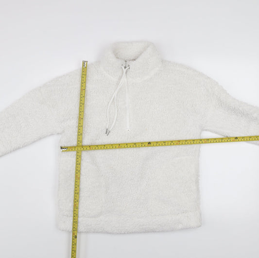 John Lewis ANYDAY Women White Fleece Pullover Hoodie Size S