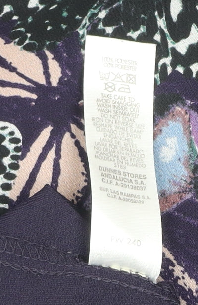 Additional view of Dunnes Women’s Purple Butterfly Print Chiffon Blouse, size UK 14
