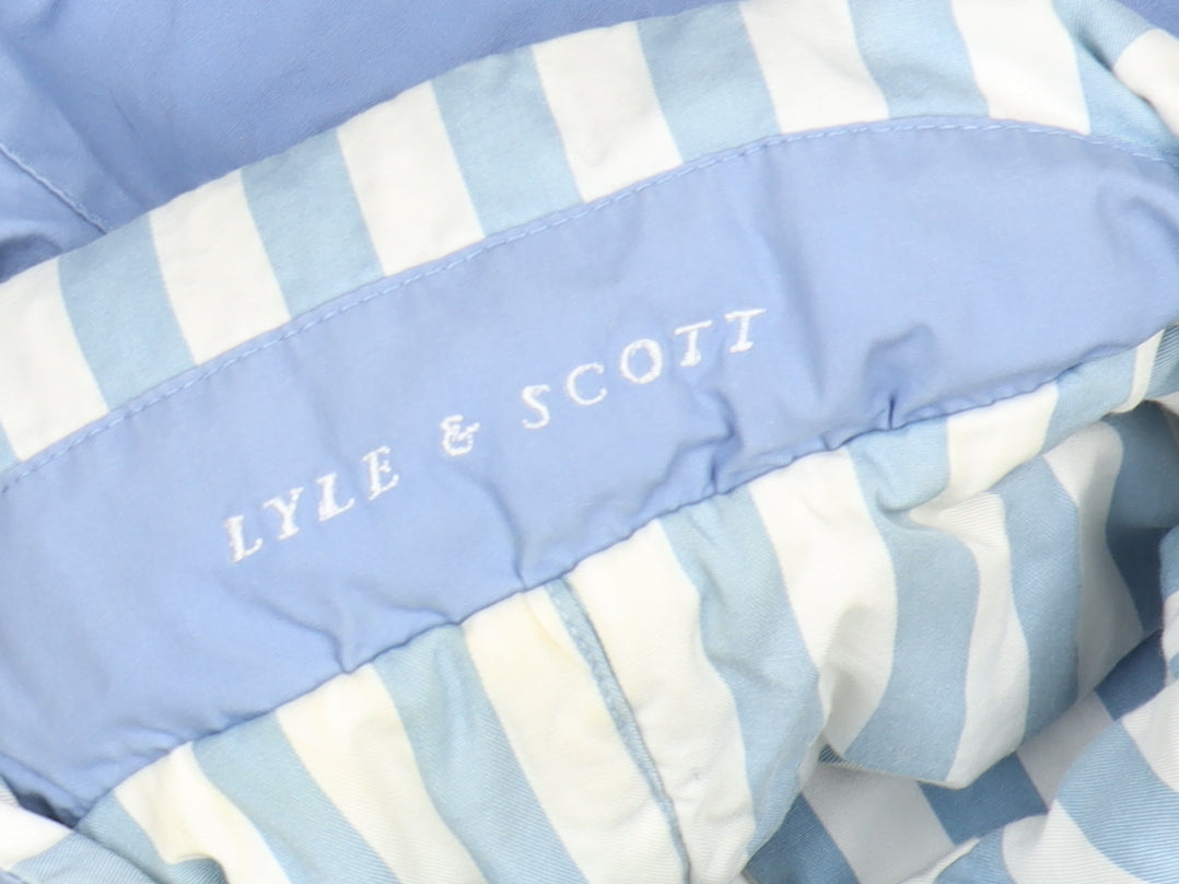 Lyle & Scott Women Blue Size 16 Waistcoat Gilet Zip Cotton Casual