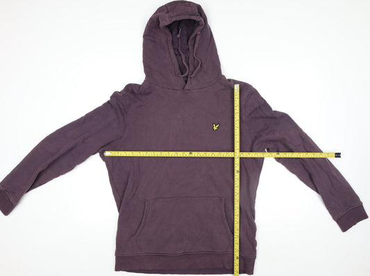 Lyle & Scott Men's Purple Pullover Hoodie Size L Cotton Logo