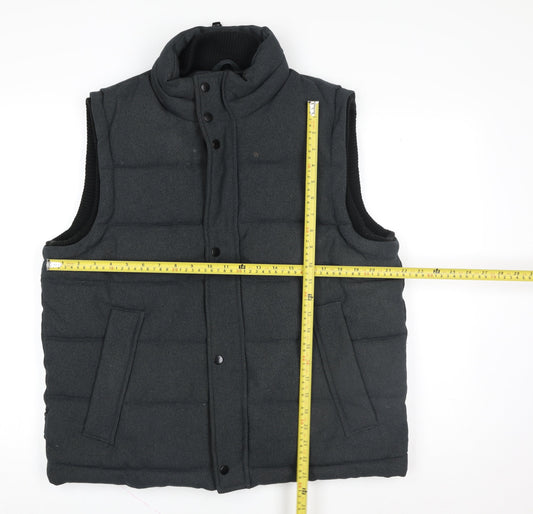 Kenneth Cole Reaction Men's Grey Puffer Waistcoat L Lined Casual