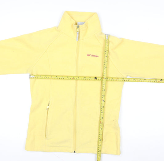 Columbia Teens Yellow Fleece Full Zip Sweatshirt 14 Regular