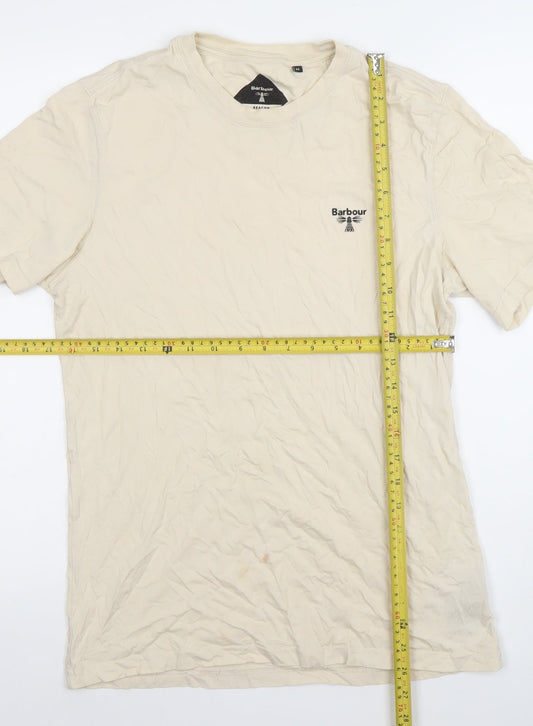 Barbour Beacon Men's Beige Slim Fit Cotton Crew Neck T-Shirt M