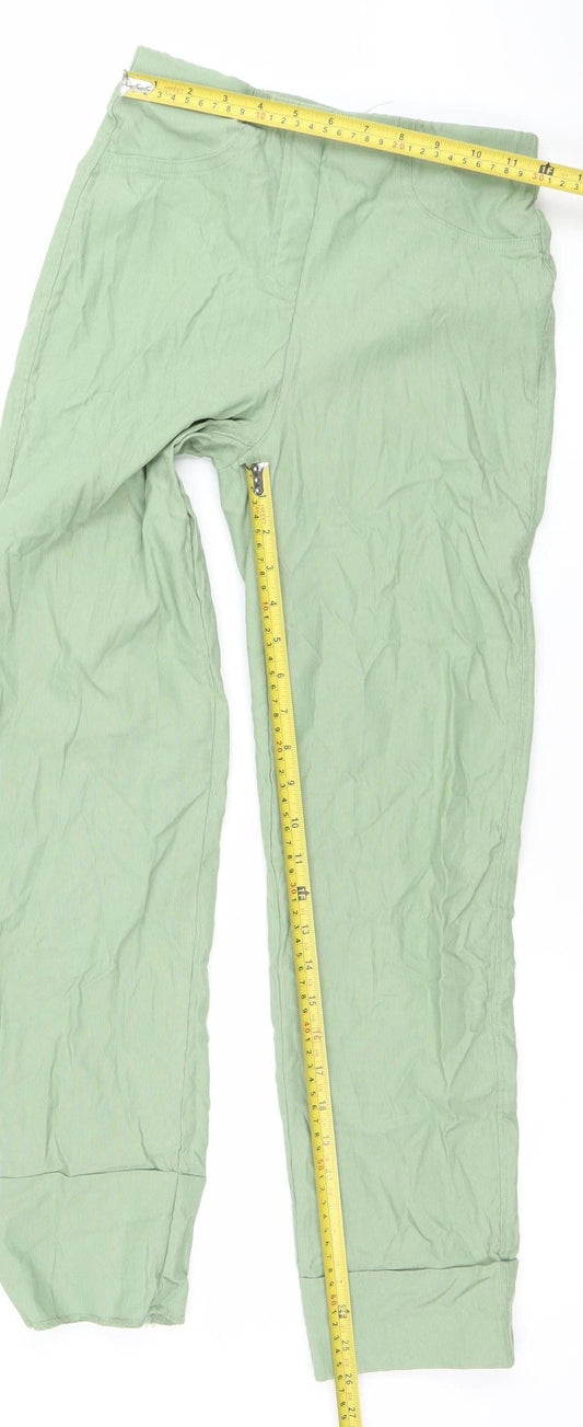 Gallery Womens XS Green Casual Viscose Elastic Waist Trousers