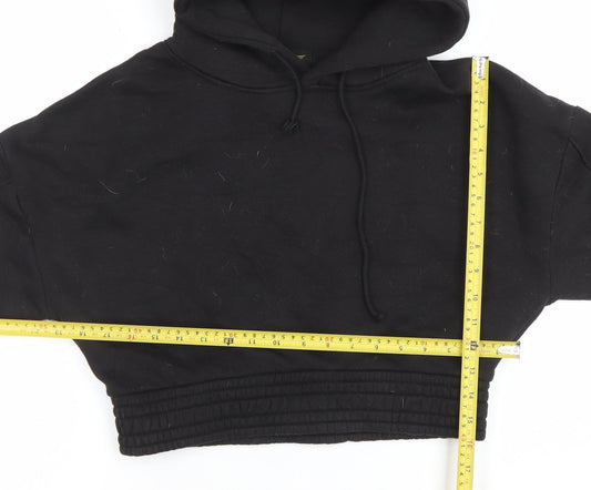 MFG Women Black 7XL Cropped Pullover Hoodie 48% Cotton 52% Polyester