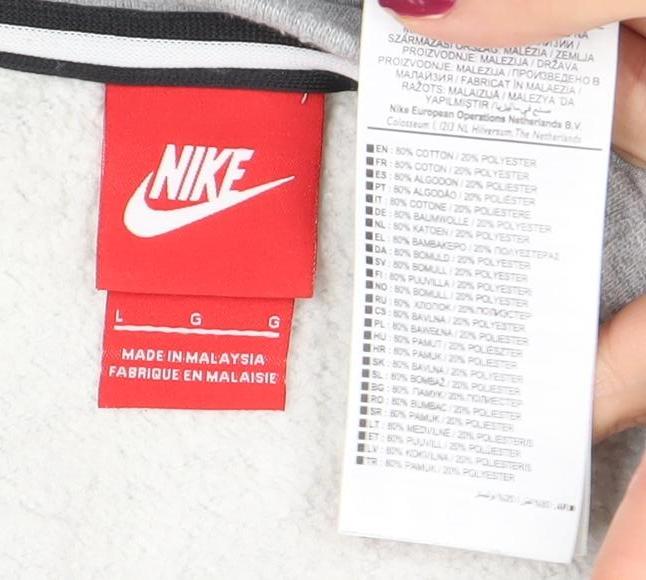 Nike Men’s Grey AIR Logo Sweatshirt L Regular Fit Pullover