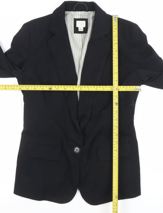 And Away Women's Black Size 8 Single-Breasted Lined Blazer