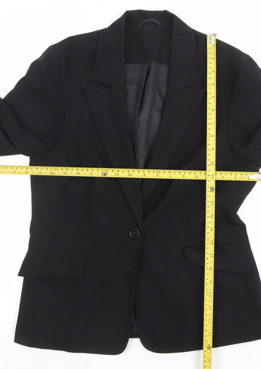 Essentials Women’s Black Size 12 Classic Lined Suit Jacket