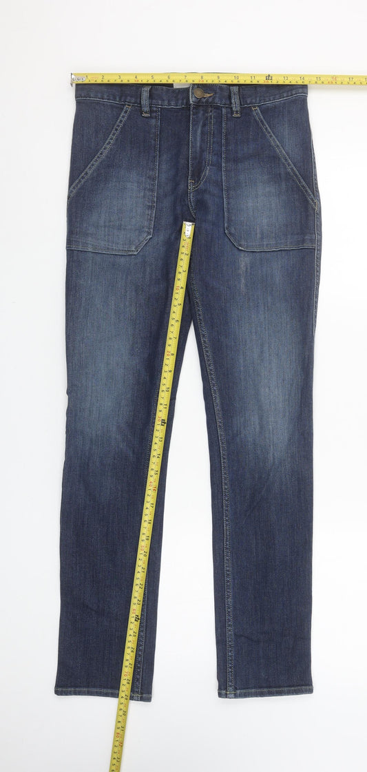 ba&sh Womens Blue Straight Leg Mid Rise Denim Jeans XS