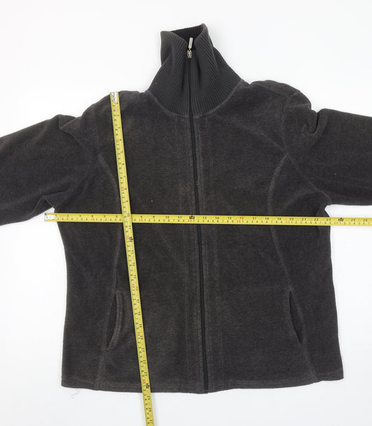 Marks and Spencer Per Una Grey Fleece Zip Jacket Women XL