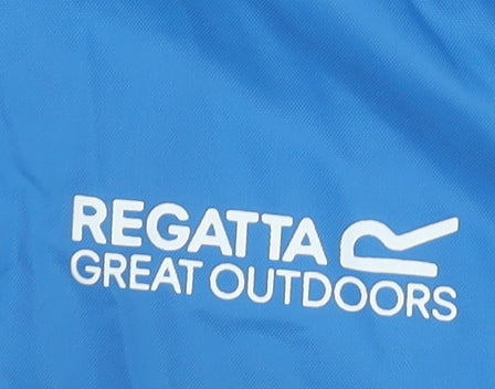 Additional view of Regatta boys’ blue hooded rain coat 9-10 years waterproof outdoor jacket