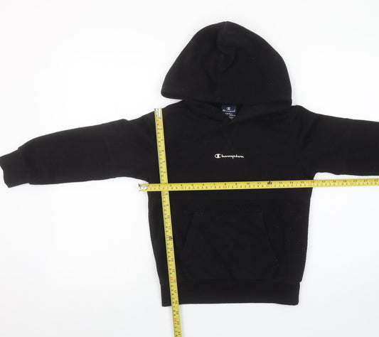 Champion Boys Black Hoodie Small 7-8 Years Pullover Cotton Blend